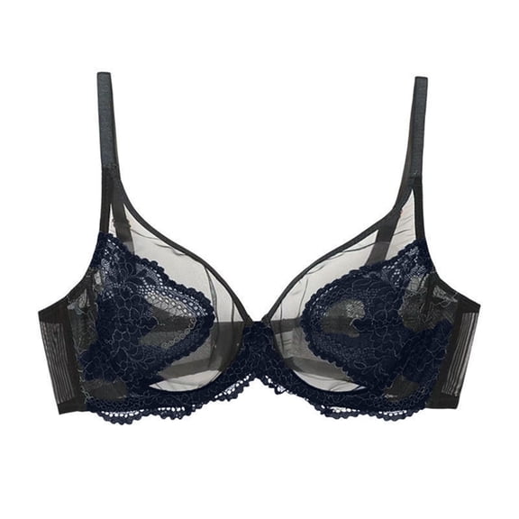 SCSAlgin Women's Lace Balconette Bra Underwire Non-Padded Soft Cup Comfort Everyday Bras