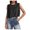 Black, variant on Fashion Women Summer Crop Tank Top Basic Crew Neck Sleeveless Loose Fit Cropped Tee Shirts Women Running Long Sleeve Women Workout Tops Short Women Workout Tees Women Raglan Shirts for