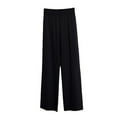 thumbnail image 6 of lmcalzta Womens Wide Leg Pants Drawstring Elastic Waisted Loose Casual Solid Color Knitted Trousers with Pockets, 6 of 6