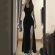 thumbnail image 3 of Vestido Rimocy sexy con tirantes finos y abertura alta para mujer, vestido negro ajustado de verano 2024, vestido largo de fiesta sin mangas para mujer, 3 of 6