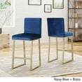 thumbnail image 2 of Noble House Korey Indoor Modern Velvet Barstools, Set of 2, Navy Blue, 2 of 11
