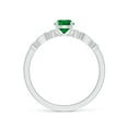 thumbnail image 2 of Angara Natural 0.45 Ct. Emerald with Diamond Vintage Inspired Ring in 14K White Gold for Women (Ring Size: 11.5), 2 of 9
