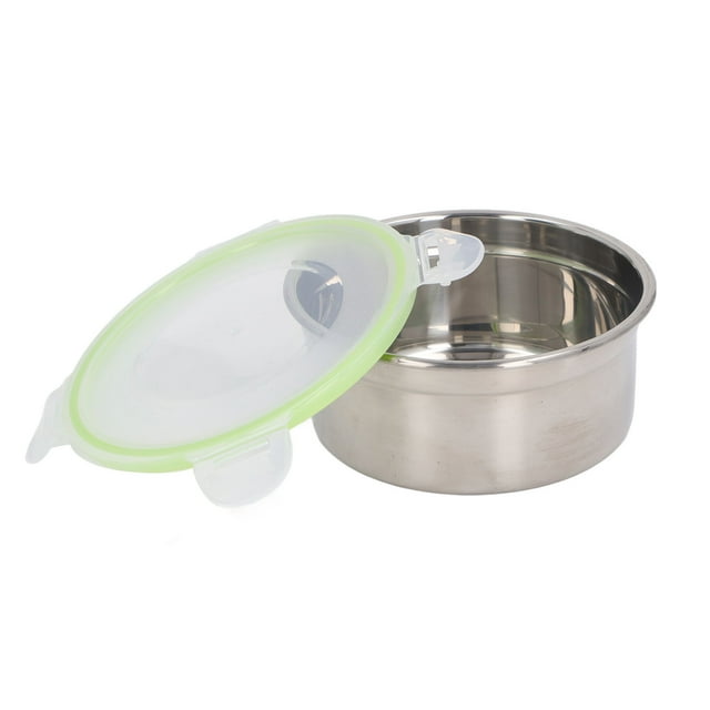 Food Storage Containers, Round Stainless Steel Container with Airtight Lid Leak Proof Lunch Box Food Storage or Camping, Picnic, Travel
