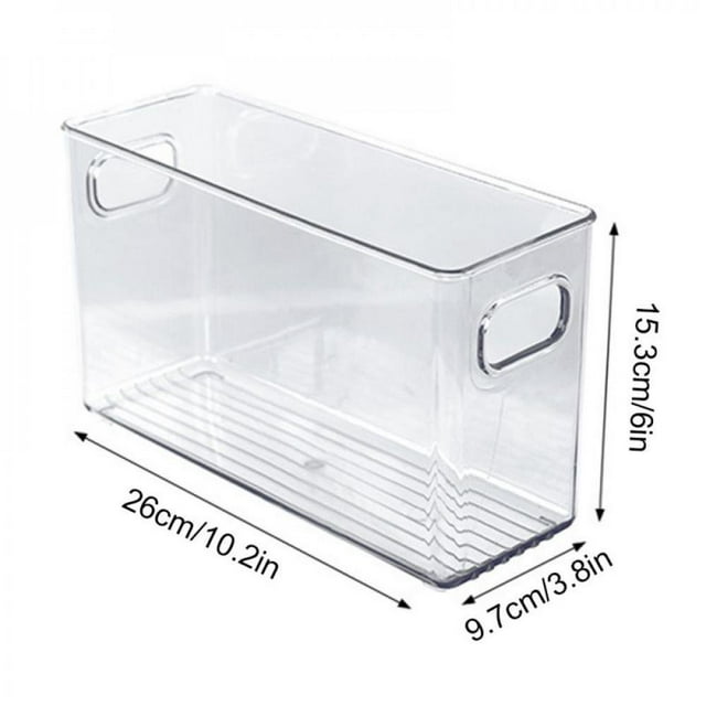 Stackable Plastic Food Storage Bins - Refrigerator Organizer With Handles For Pantry Fridge Freezer Kitchen Countertops Cabinets - Clear Can Organizer