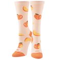 thumbnail image 2 of Cool Socks Peaches Fun Fruit Print Novelty Crew Socks for Women, 2 of 6