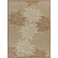 thumbnail image 1 of HomeRoots 395977 5 x 7 ft. Maple Leaf Indoor or Outdoor Area Rug, Tan & Green, 1 of 1