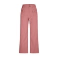 thumbnail image 4 of FRSASU Women's Dress Pants Wide Leg Pull On Stretchy Work Slacks High Waisted Business Casual Straight Trousers with Pockets Pink, 4 of 9