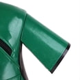 thumbnail image 6 of Mepaouo Leather Knee High Boots Square Toe Block Heeled Zipper Platform Tall Boots(Green,6.5), 6 of 9