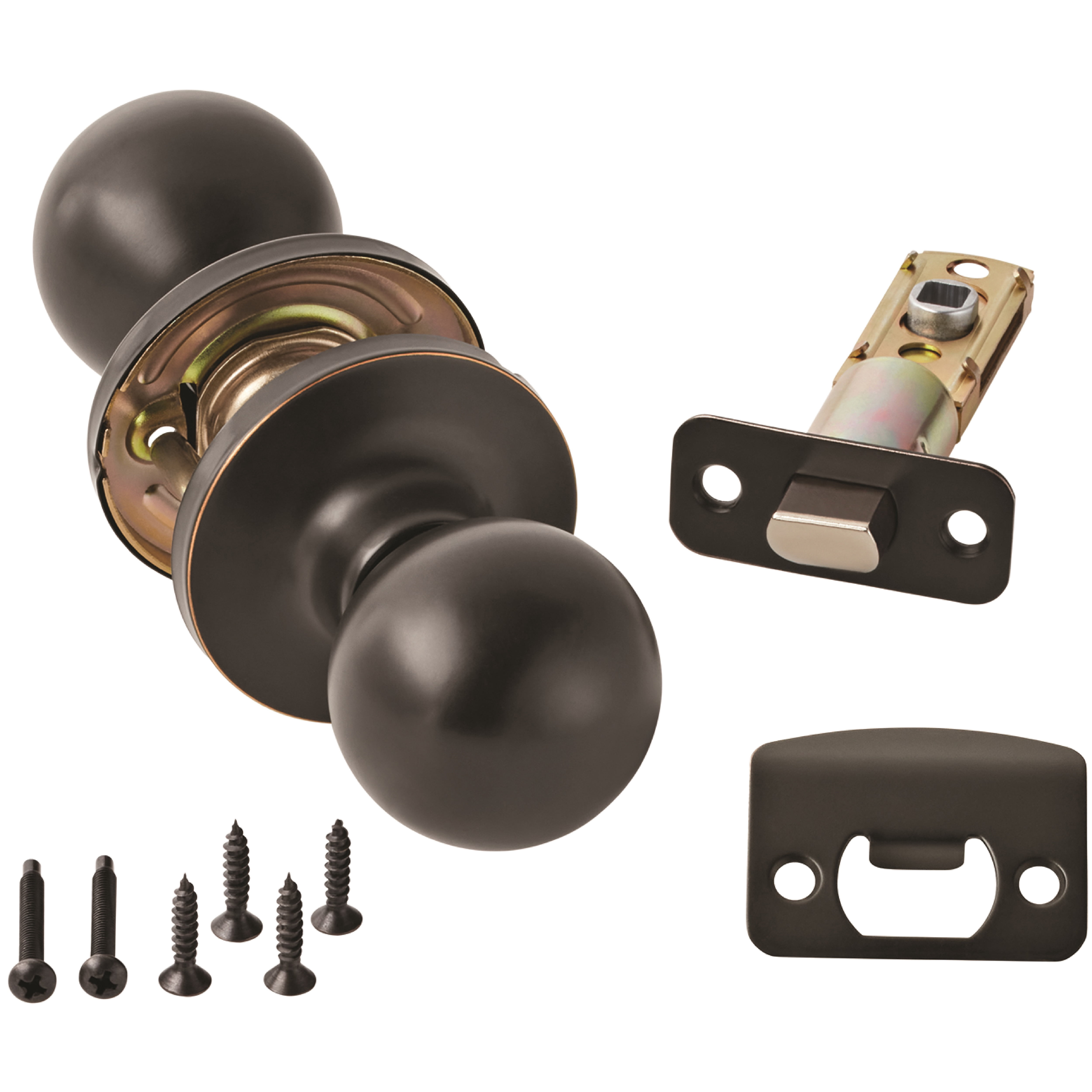 Hyper Tough Interior Non-Locking Passage Ball Doorknob, Hall & Closet, Oil Rubbed Bronze