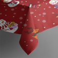 thumbnail image 3 of Red Christmas Snowman Pattern Rectangle Tablecloth 60"x84",Waterproof Polyester Rectangle Table Cloth, Wipeable Spillproof Polyester Tablecloth for Dining, Camping, Indoor and Outdoor, 3 of 5