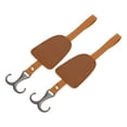 thumbnail image 1 of Ganchos para reposacabezas de coche de 2 piezas para bolsos y paraguas, organizador resistente de respaldo de asiento de coche de cuero sintético marrón claro, 1 of 7