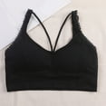thumbnail image 2 of Kaemgyyd Women's Lace Camisole Spaghetti Strap Cross Back Ribbed Bralettes Full Coverage Padded Tank Crop Tops, 2 of 3
