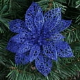 thumbnail image 2 of Visland 5 Pcs 4 Inch Christmas Flowers, Glitter Poinsettia Artificial Flowers, Decorations for Xmas Tree Wreaths Garland Ornaments Winter Holiday Decor, 2 of 3
