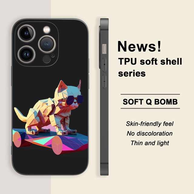 Manténgase a la moda y protegido con esta funda de goma TPU para iPhone con estampado de dibujos animados