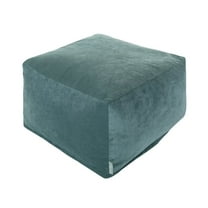 Majestic Home Goods Indoor Micro Velvet Azure Villa Ottoman Pouf