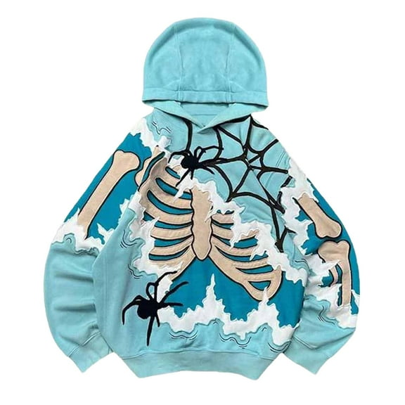 RMGVDSD Men's Relaxed Fit Hoodies Men's Hoodies & Sweatshirts Halloween Skeleton Graphic Hoodie Casual Loose Fit Leisure Mens Hoodies