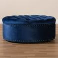 thumbnail image 4 of Baxton Studio Ottoman Table Basse Moderne en Velours Capitonné Bleu, 4 of 6