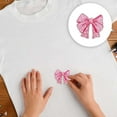 thumbnail image 3 of Bow Embroidery Cloth Sticker | DIY Fabric Patch for Clothing & Crafts | Cute Bow Design for Kids | 6x6cm Embroidered Iron-On Patch | 1-Pack Decorative Sticker for Bags & Shirts, 3 of 5