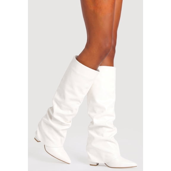 Women's Pointed Toe Knee High Slouch Boots