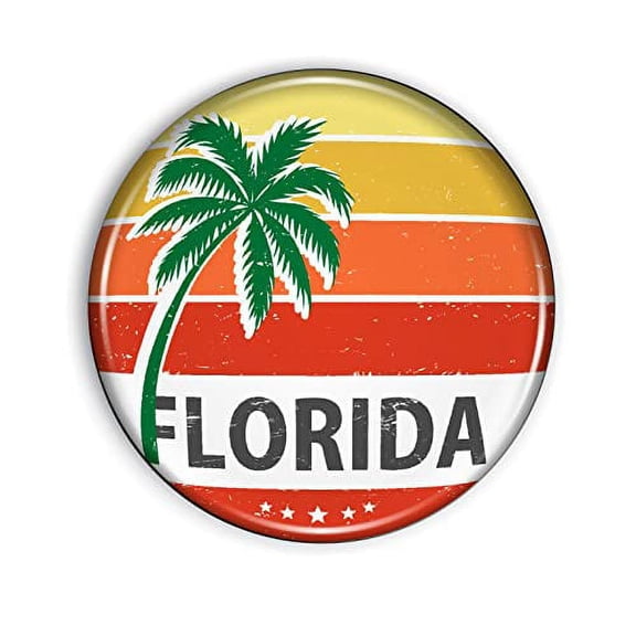 Florida Magnet Strong and Flexible Florida Refrigerator Magnet 1.1 Inch Epoxy Dome