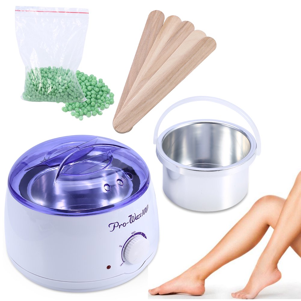Yosoo Pro Wax Kit Heater Pot Salon Waxing Hair Removal W 100g