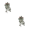 thumbnail image 4 of QualitChoice Fake Plants Artificial Plant Flower Simulation Leaf Hanging Wedding Photography Rattan Indoor Bathroom Balcony Purple red 2PCS, 4 of 6