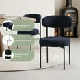 thumbnail image 5 of WestinTrends Alexandria Mid-Century Modern Upholstered Sherpa Round Dining Chairs (Set of 6), Navy Blue, 5 of 11