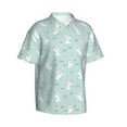 thumbnail image 3 of Xecao Playing Rabbit print Hawaiian shirt - a stylish short-sleeve button-down for men, perfect for casual beach and tropical outings., 3 of 9