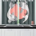 thumbnail image 4 of CADecor Japanese Koi Fish Window Treatment Panel Curtains Window Curtain Kitchen Curtain,Two Piece 26x39 Inches, 4 of 4