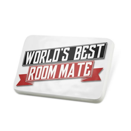 Porcelein Pin Worlds Best Room Mate Lapel Badge – (All The Best Mate)