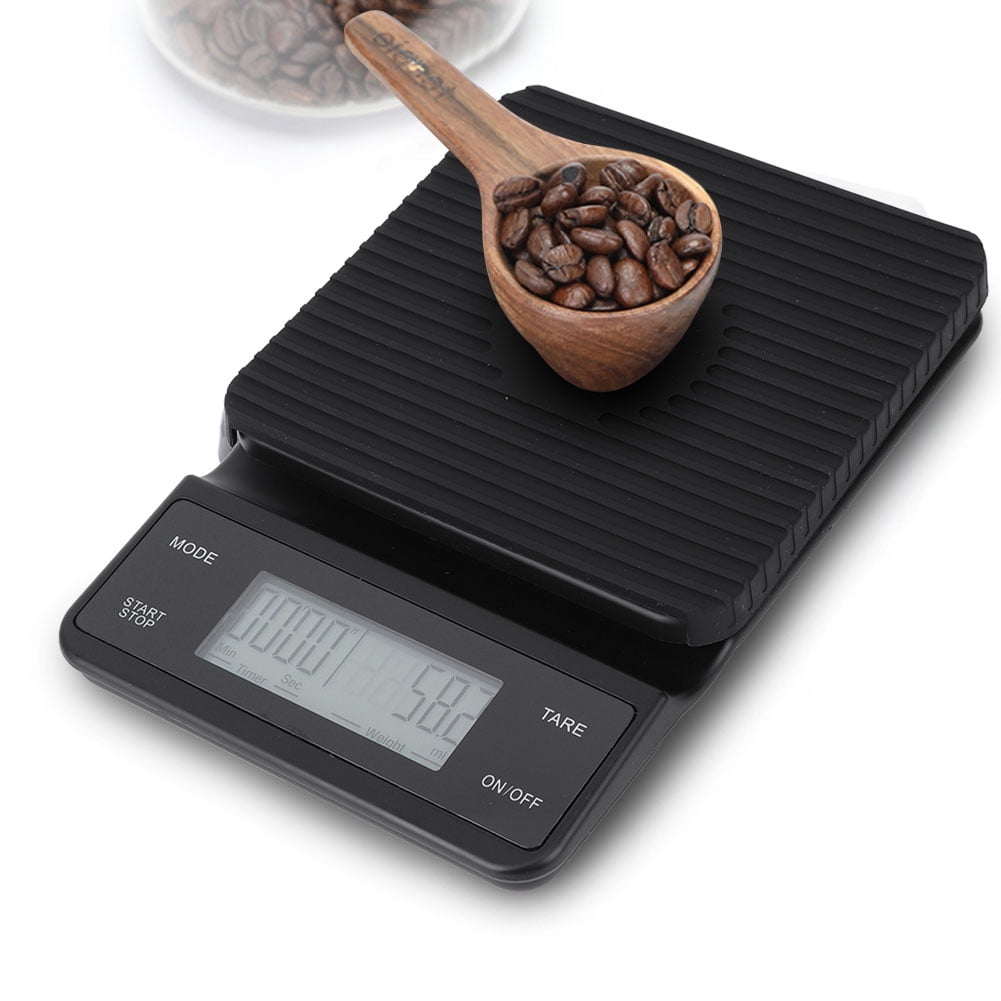Nieyigj Digital Kitchen Food Coffee Scale, 3kg/0.1g High Precision Electronic Scale with Timer, Built-In Battery USB Charging, LCD Display for Baking Cooking Drip Coffee, Black