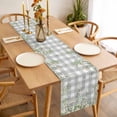 thumbnail image 3 of Watercolor Floral Table Runner - 60 Inch Long, Kitchen Dining Table Runner Dresser Scarves, Spring Flowers Leaves Plants Gray Plaid Farmhouse Decor for Coffee Tables Wedding Party Banquet, 3 of 8