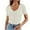 White, variant on fatyb Womens Ribbed T Shirts Slim V Neck Basic Knit Tees Short Sleeve Solid Color Casual Summer Tops