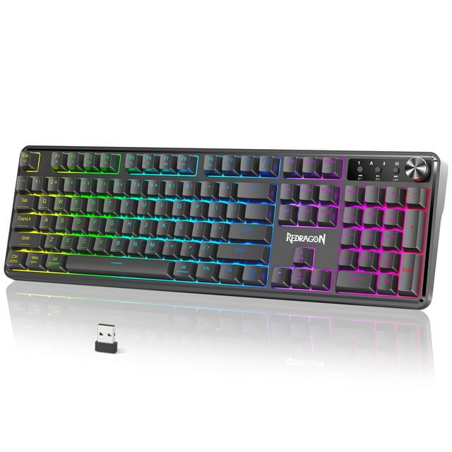 Teclado inalámbrico para juegos Redragon RM104 con botón RGB BT/2.4G