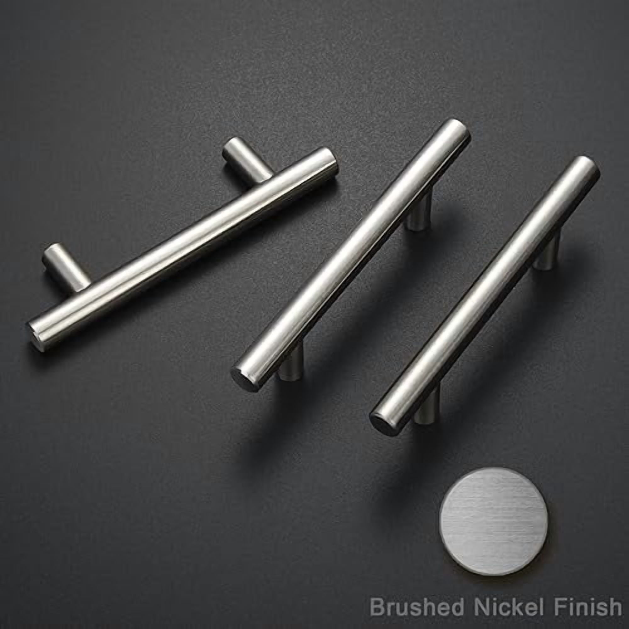 30 Pack Brushed Nickel Cabinet Handles 3 Inch Hole Center Drawer Pulls Stainless Steel Cabinet Pulls Silver Kitchen Handles Cabinet Hardware for Drawers, Cupboards - 5" Length,