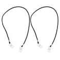 thumbnail image 2 of Cordón de alta calidad para sujetar servilletas, babero y cadena para el cuello para personas mayores - Cordón de PU + abrazaderas Negro, 2 of 6