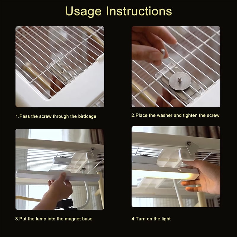 Bird Cage Light Bird Lamp  LED Pet Light for Parrot Cage Birdcage Accessories bird Raising Supplies