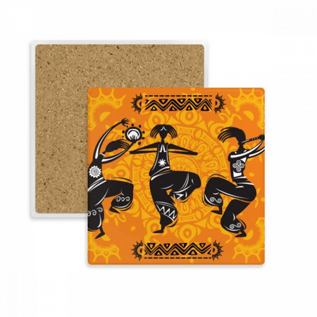 

Dance People Mexico Totems Mexican Flute Square Coaster Cup Mat Mug Subplate Holder Insulation Stone