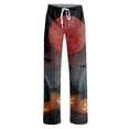 thumbnail image 4 of Satingcolo Halloween Pajamas Women Stretch Lounge Pants Comfy Pjs Sleep Bottoms Soft Pajama Pants Cute Trousers Loose Palazzo, 4 of 5