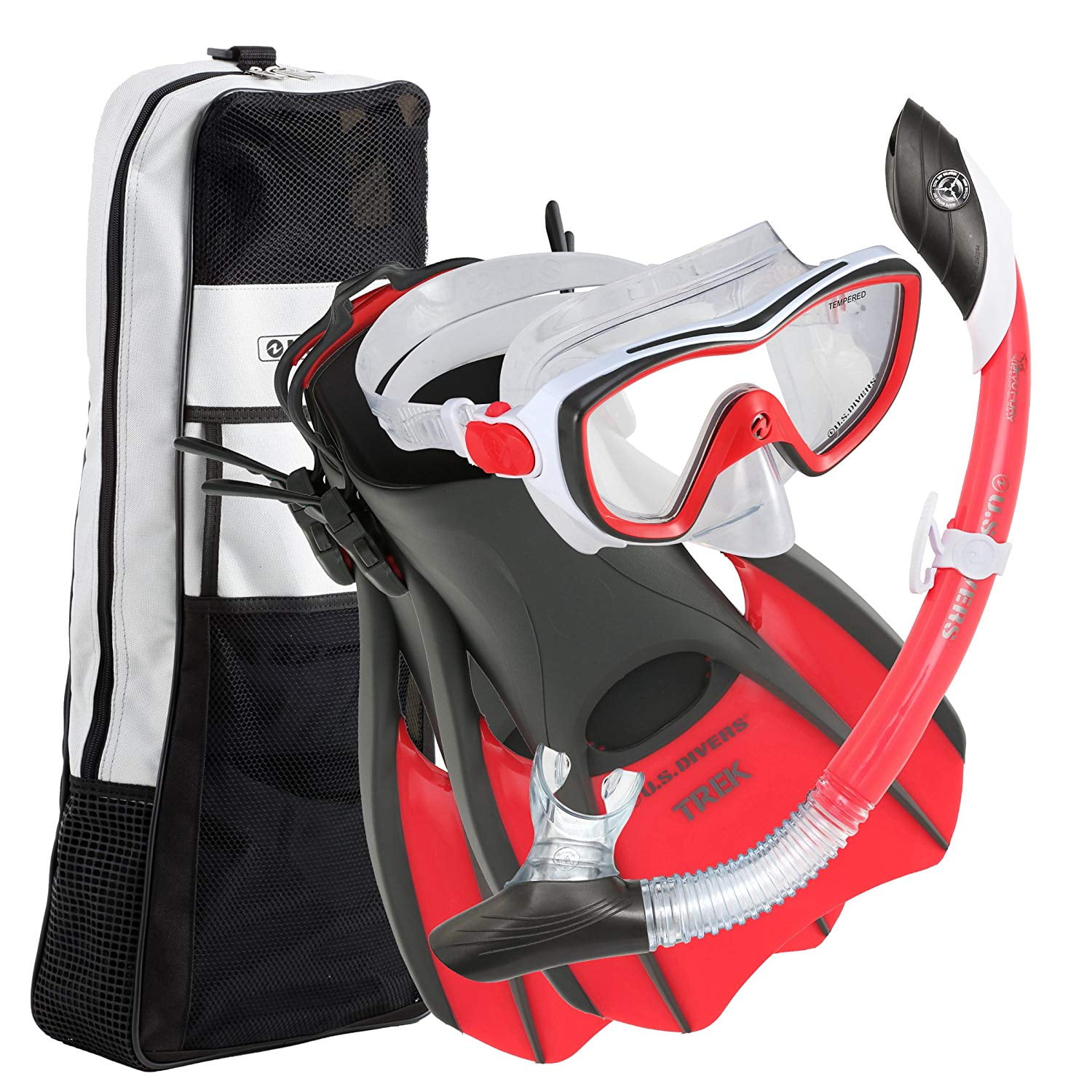 U.S. Divers Diva Women Snorkeling Set with Mask, Snorkel, Fins, and Bag