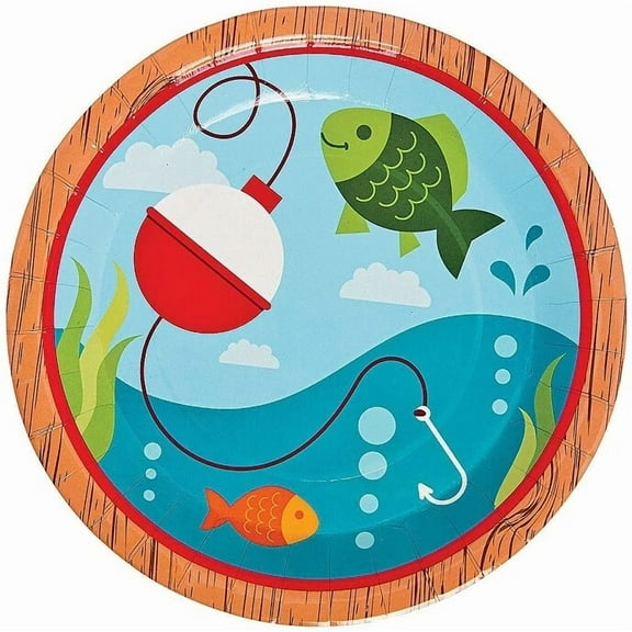 Little Fisherman Dinner Plates (8 Pack) 9" Party Supplies