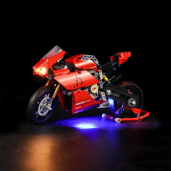 ‌LED Light Compatible with Legos 42107 Building Set, LED Light Kit for Legos 42107 V4R motorcycle Building Toy, Only Decoration Lights, No Building Model Kit