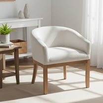 GOMYHOME Upholstered Accent Chair with Solid Rubber Wood Legs, Modern Tub Chair