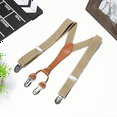 thumbnail image 5 of Buyless Fashion Men Suspenders - 48" Elastic Adjustable Straps 1" - Leather Y Shape Back - 5118-Tan, 5 of 7