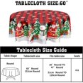 thumbnail image 2 of Christmas Tablecloth Round 60 Inch Black Red Buffalo Plaid Snowflake Winter Table Cloth Washable Snowman Christmas Table Cover for Kitchen Dinner Room Holiday Party Indoor Outdoor Home Decor, 2 of 8