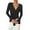Black, variant on Weardear Women's V Neck Ruched Self-Tie T-Shirt Slim Fit Flare Long Sleeve Basic Tops