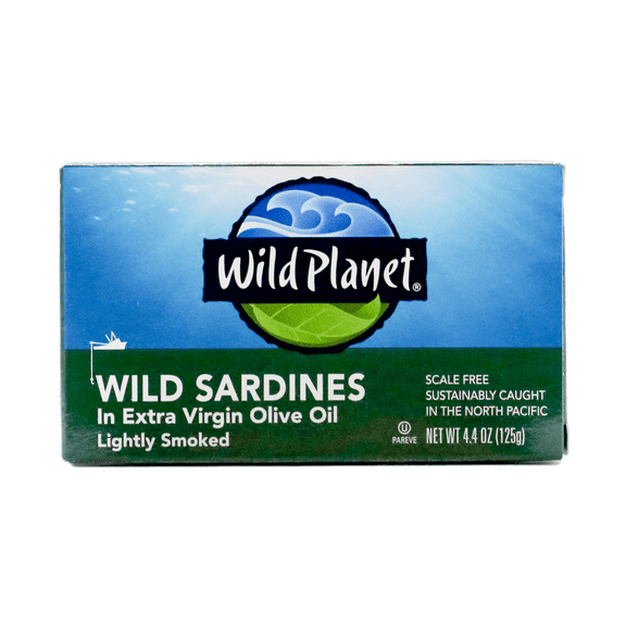 Wild Planet Wild Sardines in Extra Virgin Olive Oil, Lightly Smoked, 4.4 oz Can