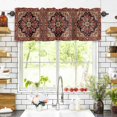 thumbnail image 3 of Red Vintage Valances for Windows Floral Pattern Ethnic Style Rod Pocket Curtain Valance Window Treatment Short Curtains for Kitchen Living Room, 42"x12", 3 of 5
