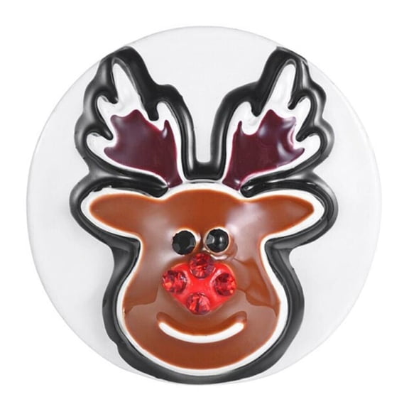 Christmas Rudolph Reindeer Holiday Snap Jewelry Ginger Charm Button, For Interchangeable DIY Customizable Accessories