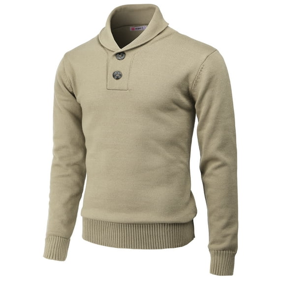 H2H Mens Casual Slim Fit Pullover Sweaters Shawl Collar Fall Winter Casual Knitted Sweaters (CMOSWL064)